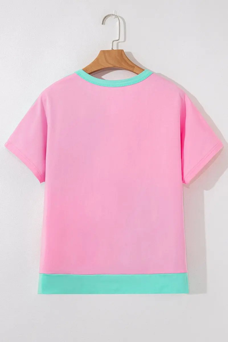 Mint Green Two Tone Half Buttons Collared T Shirt for Women - Love Salve